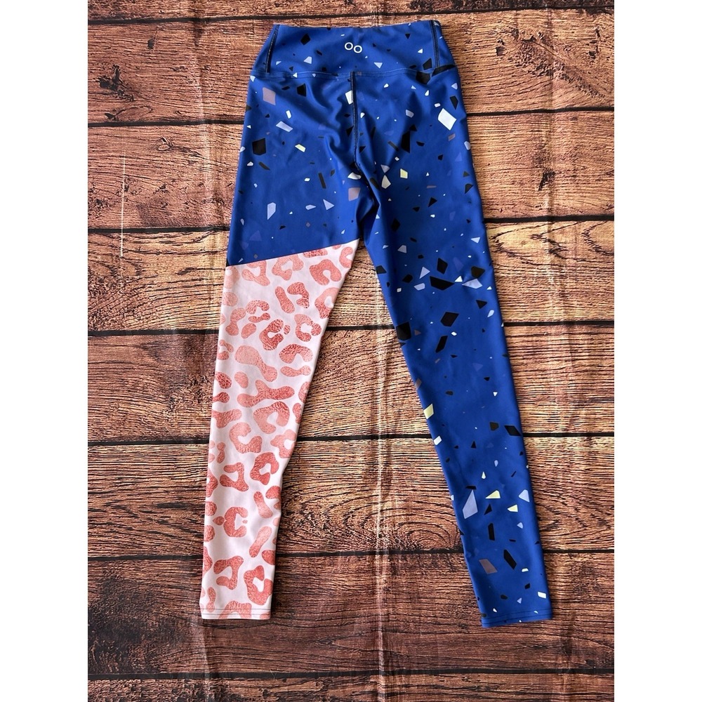 Loony Legs London Leggings Womens Daisy Doodles White Blue Red Yoga Pants Sz S - Picture 7 of 10
